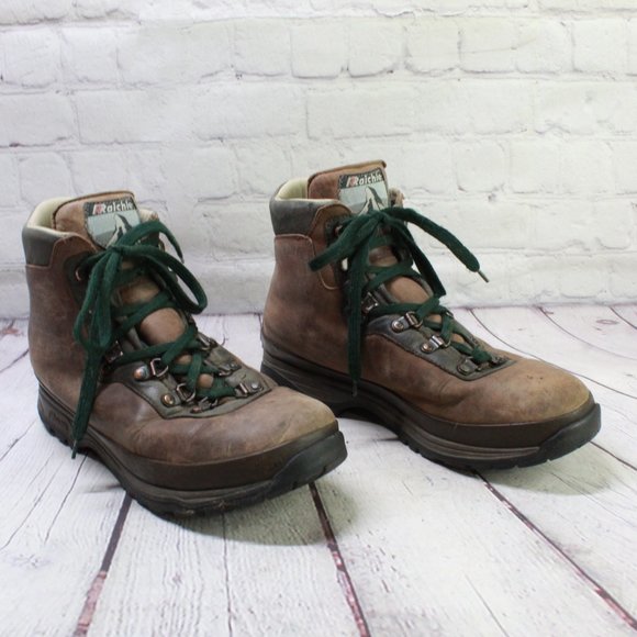 *Raichle Brown Leather Lace up Padded Vibram Sole Hiking Ankle Boots 10.5 Inches - Picture 3 of 9